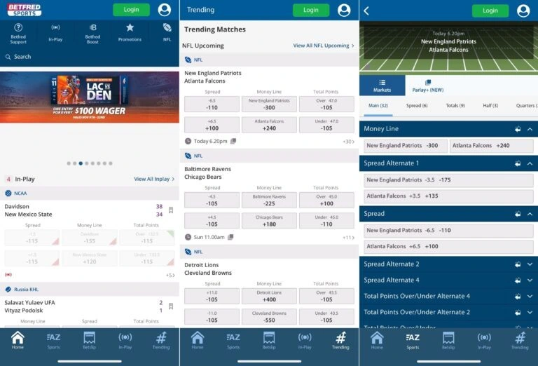 Betfred Sportsbook Mobile Software Screenshot